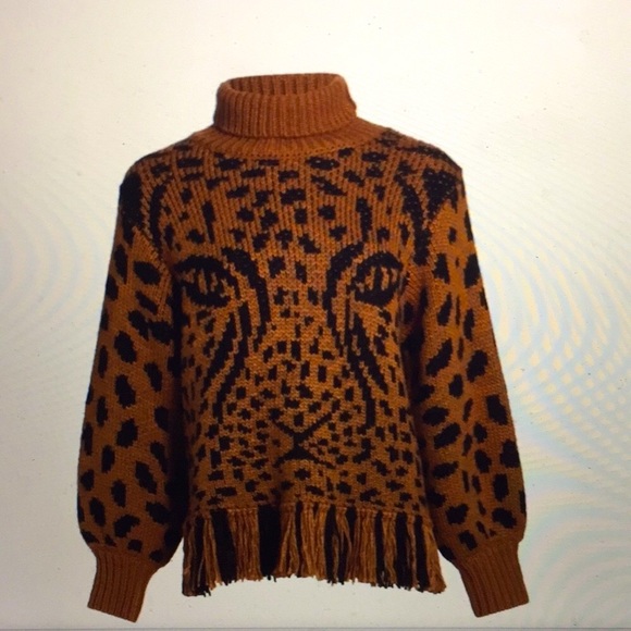 FARM Rio Leopard Fringe Sweater - Picture 6 of 9